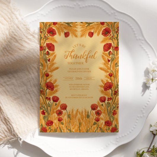 Invitation Célébration de l'Action de grâce du blé d'or