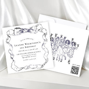 Invitation Célébration de l'âge de l'élégant nœud papillon