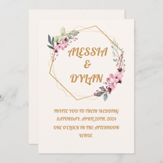 Invitation Célébration de l'amour (Devant / Derrière)