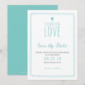 Invitation Célébration de l'Amour | Mariage (Devant / Derrière)