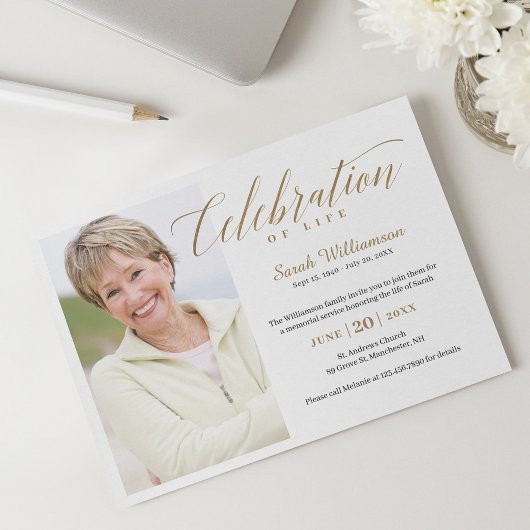Invitation Célébration de l'anniversaire de décès Photo de mé