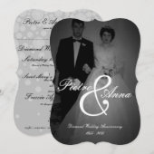 Invitation Célébration de l'anniversaire de diamant avec moi  (Devant / Derrière)