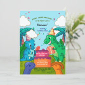 Invitation Célébration de l'anniversaire de Dinosaur (Debout devant)