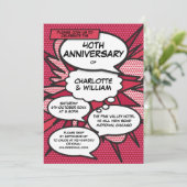 Invitation Célébration de l'anniversaire de mariage de rubis  (Debout devant)