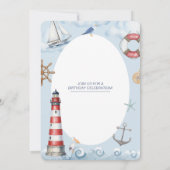 Invitation Célébration de l'anniversaire du phare côtier (Dos)