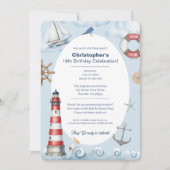 Invitation Célébration de l'anniversaire du phare côtier (Devant)
