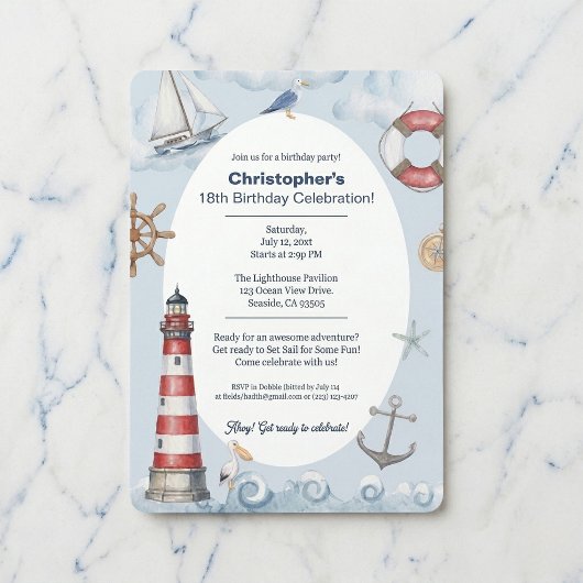 Invitation Célébration de l'anniversaire du phare côtier