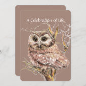 Invitation Célébration de l'aquarelle d'oiseau du service de  (Devant / Derrière)