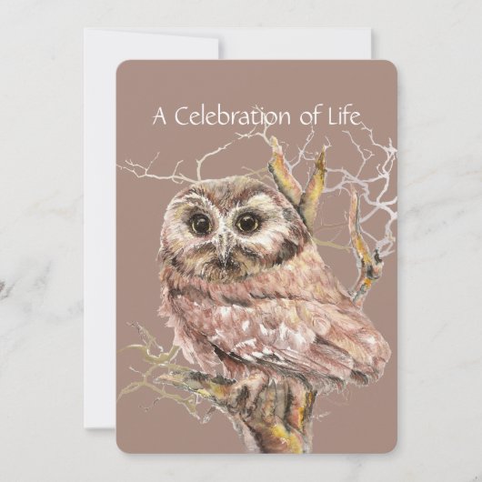 Invitation Célébration de l'aquarelle d'oiseau du service de  (Devant)