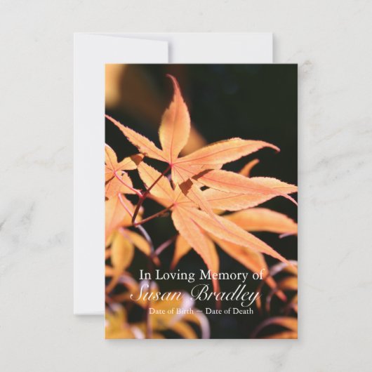 Invitation Célébration de l'arbre d'érable 2 de cérémonie (Devant)