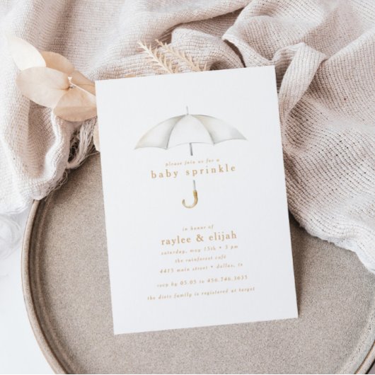 Invitation Célébration de l'arrosage de bébé neutre selon le 