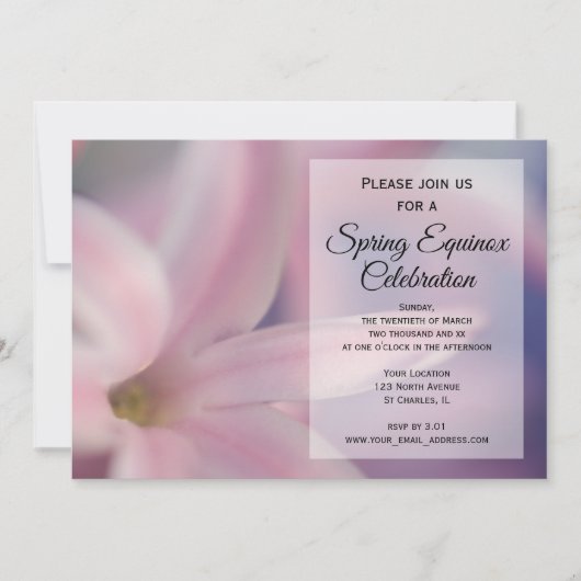 Invitation Célébration de l'équinoxe de printemps de la fleur (Devant)
