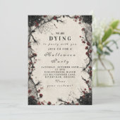 Invitation Célébration de l'Halloween Rose gothique (Debout devant)