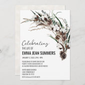 Invitation Célébration de l'hiver de la vie Verdure en coton (Devant / Derrière)