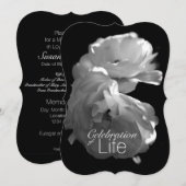 Invitation Célébration de Life 3 White Rose Memorial Service (Devant / Derrière)