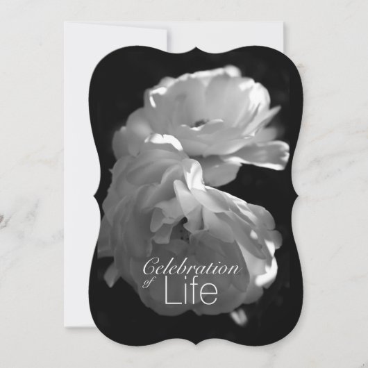 Invitation Célébration de Life 3 White Rose Memorial Service (Devant)