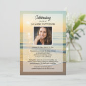 Invitation Célébration de Life Beach Thème Photo Funérailles (Debout devant)