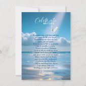 Invitation Célébration de Life Memorial Beach Océan & Poem (Dos)