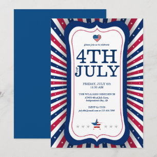 Invitation Célébration de l'Indépendance du 14 juillet étoile