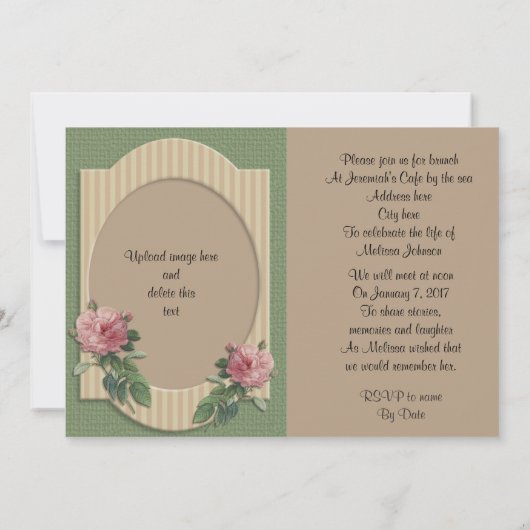 Invitation Célébration de l'invitation à la vie (Dos)