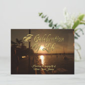 Invitation Célébration de l'invitation à la vie Ocean Sunset (Debout devant)