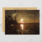 Invitation Célébration de l'invitation à la vie Ocean Sunset (Devant / Derrière)