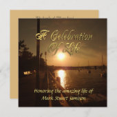 Invitation Célébration de l'invitation à la vie Ocean Sunset (Devant / Derrière)