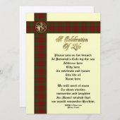 Invitation Célébration de l'invitation à l'homme pour commémo (Devant / Derrière)