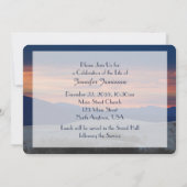 Invitation Célébration de l'invitation à vivre, coucher du so (Dos)