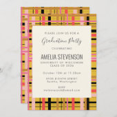 Invitation Célébration de l'obtention du diplôme en plastique (Devant / Derrière)