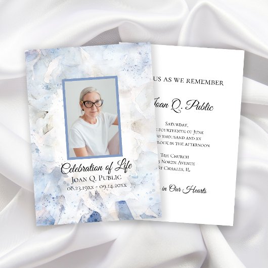 Invitation Célébration de l'oeillet bleu teinté de la vie fun