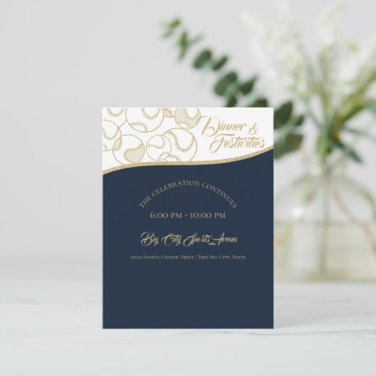 Invitation Célébration de l'or de baseball de softball (Debout devant)