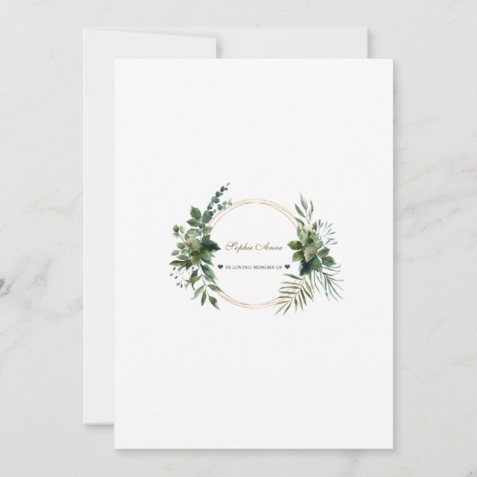 Invitation Célébration de l'or de la verdure commémoration fu (Dos)