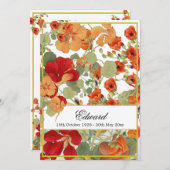 Invitation Célébration de l'or floral du Mémorial funéraire (Devant / Derrière)