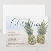 Invitation Célébration de mariage à la plage du 50e anniversa (Devant / Derrière)