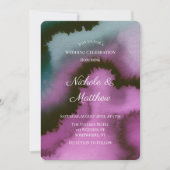 Invitation Célébration de mariage abstrait violet et sarcelle (Devant)