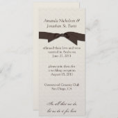 Invitation Célébration de mariage après avec ruban marron crè (Devant / Derrière)