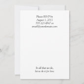 Invitation Célébration de mariage après la cérémonie pour les (Dos)