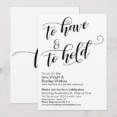 Invitation Célébration de mariage après le scénario To Have & (Devant / Derrière)