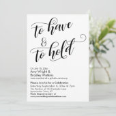 Invitation Célébration de mariage après tournage de "To Have  (Debout devant)