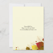 Invitation Célébration de mariage automnal avec feuilles d'au (Dos)