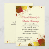 Invitation Célébration de mariage automnal avec feuilles d'au (Devant / Derrière)