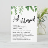 Invitation Célébration de mariage avec verdure à l'aquarelle (Debout devant)