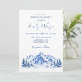 Invitation Célébration de mariage dans les montagnes enneigée (Debout devant)