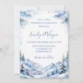 Invitation Célébration de mariage dans les montagnes enneigée (Devant)