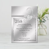 Invitation Célébration de Mariage d'Argent Cœur (Debout devant)