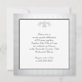 Invitation Célébration de mariage de 25 ans en argent raffiné (Dos)