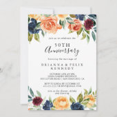 Invitation Célébration de mariage de 50 ans avec une élégante (Devant)