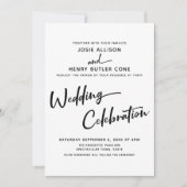 Invitation Célébration de mariage de calligraphie moderne ave (Devant)