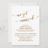 Invitation Célébration de mariage de Gold We Got Married aprè (Devant)